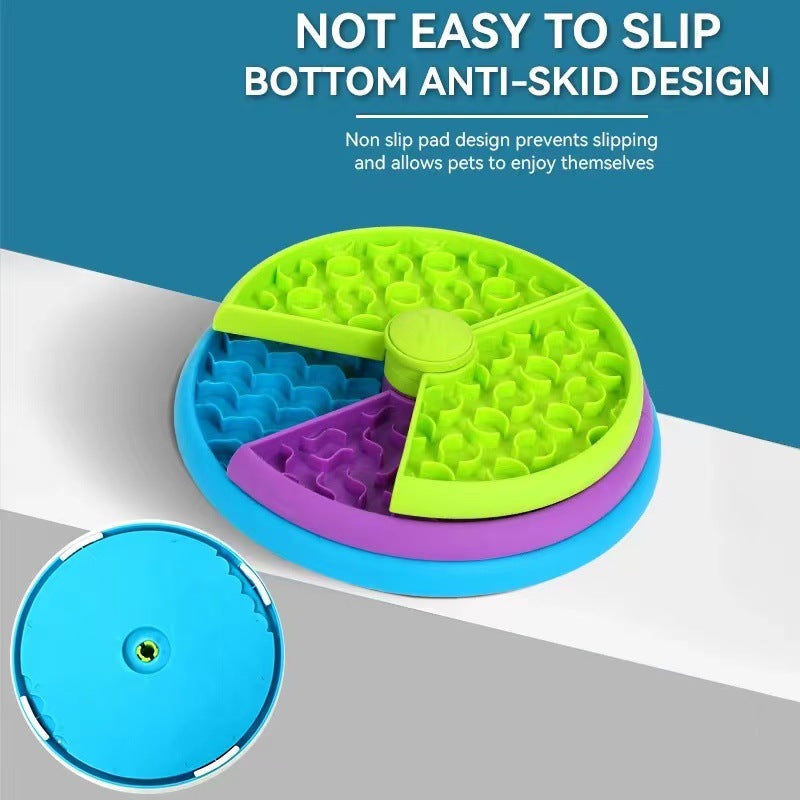 Slow Food Bowl Anti Choking Cat Bowl, Dog Basin Puzzle Feeder, Healthy Pet Rotating Game Board