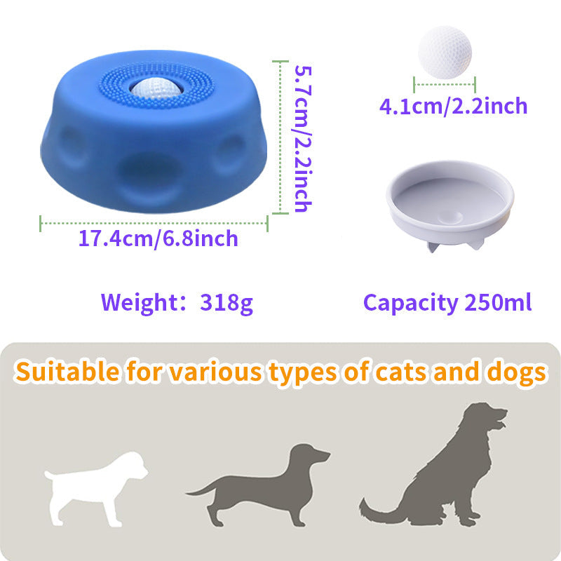 Dog Lick Bowl With Ball, Lick Ball Bowl For Dogs, Dog Licking Bowl With Rolling Ball, Slow Feeder Ball Bowl To Slow Pet Eating, Rolling Ball Dog Bowl Give Pet More Time To Enjoy Eating