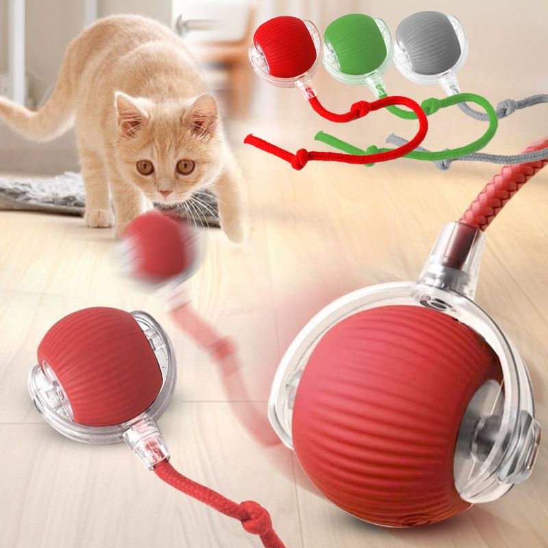 Cat Interactive Ball Toys, Automatic Rolling Ball For Kitten, Rechargeable Smart Pet Electric Toys With Teaser, Sensor Cat Ball Toy