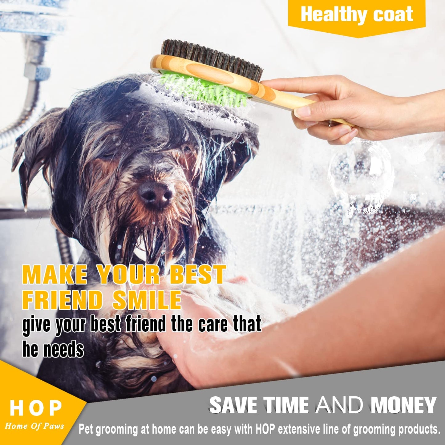 Short Hair Dog Brush Pet Brushing Grooming Comb For Short Hair Coats, Detangling And Shedding Coat Hair Remover, Two Sided Removing Dirt Loose Hair For Dogs