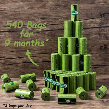 540 Count Dog Poop Bags, Extra Thick Leak Proof Waste Bags Refill Rolls