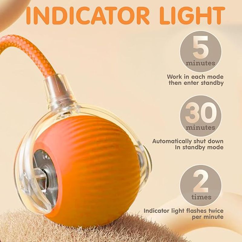 Cat Interactive Ball Toys, Automatic Rolling Ball For Kitten, Rechargeable Smart Pet Electric Toys With Teaser, Sensor Cat Ball Toy