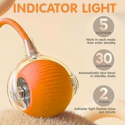 Cat Interactive Ball Toys, Automatic Rolling Ball For Kitten, Rechargeable Smart Pet Electric Toys With Teaser, Sensor Cat Ball Toy