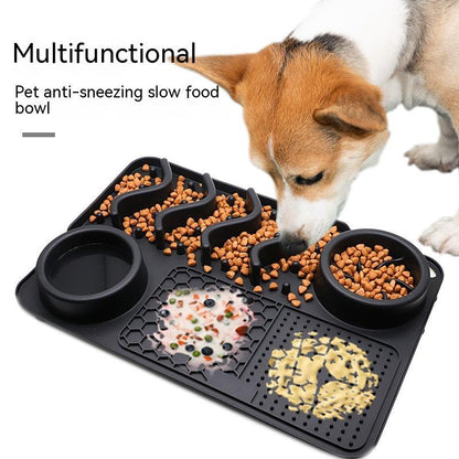Dog Silicone Licking Pad Pet Licking Mat, Silicone Multifunctional Food Bowl