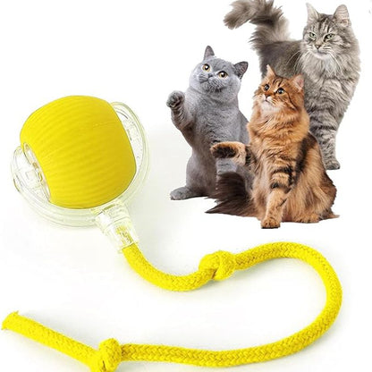 Cat Interactive Ball Toys, Automatic Rolling Ball For Kitten, Rechargeable Smart Pet Electric Toys With Teaser, Sensor Cat Ball Toy