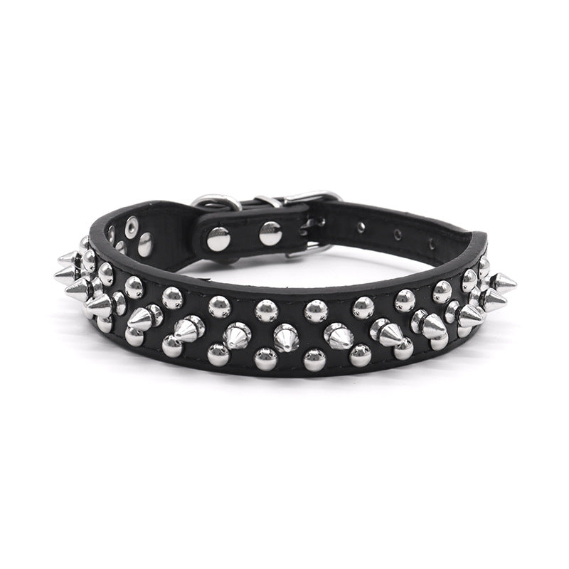 Small Spiked Black Dog, Cat Collar For Small Medium Dogs Boy Male - Adjustable Studded Puppy Collars - Soft Padded Punk Leather Dog Collar For Chihuahua French Bulldog Pug
