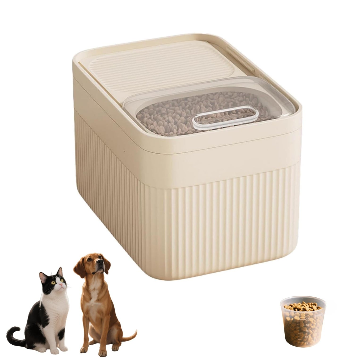 High-Capacity Pet Food Container Airtight With Cup, Dog Food Storage Container, Durable Design For Dog, Cat, Bird Food Storage, Keep Dry Food