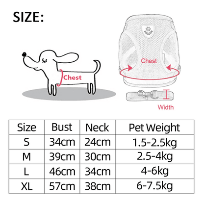 Cat, Dog Pet Harness Adjustable Control Vest Reflective Leash