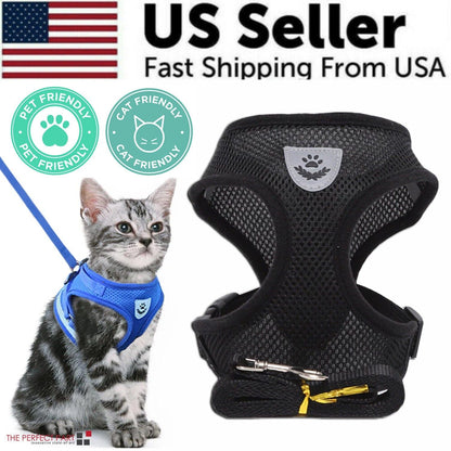 Cat, Dog Pet Harness Adjustable Control Vest Reflective Leash