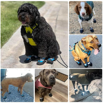 Water-Resistant Dog Boots For Medium Large Dogs,Non-Slip Dog Shoes For Winter Snow,Lightweight Paw Protector For Cold Pavement,Soft Dog Booties For Outdoor Walking Indoor Hardfloors