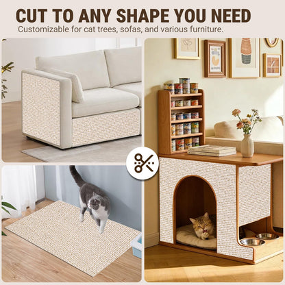 Cat Scratch Furniture Protector, DIY Cat Scratching Mat For Couch, Sofa, Wall, Cat Post, Cat Tree, Durable Furniture Guards