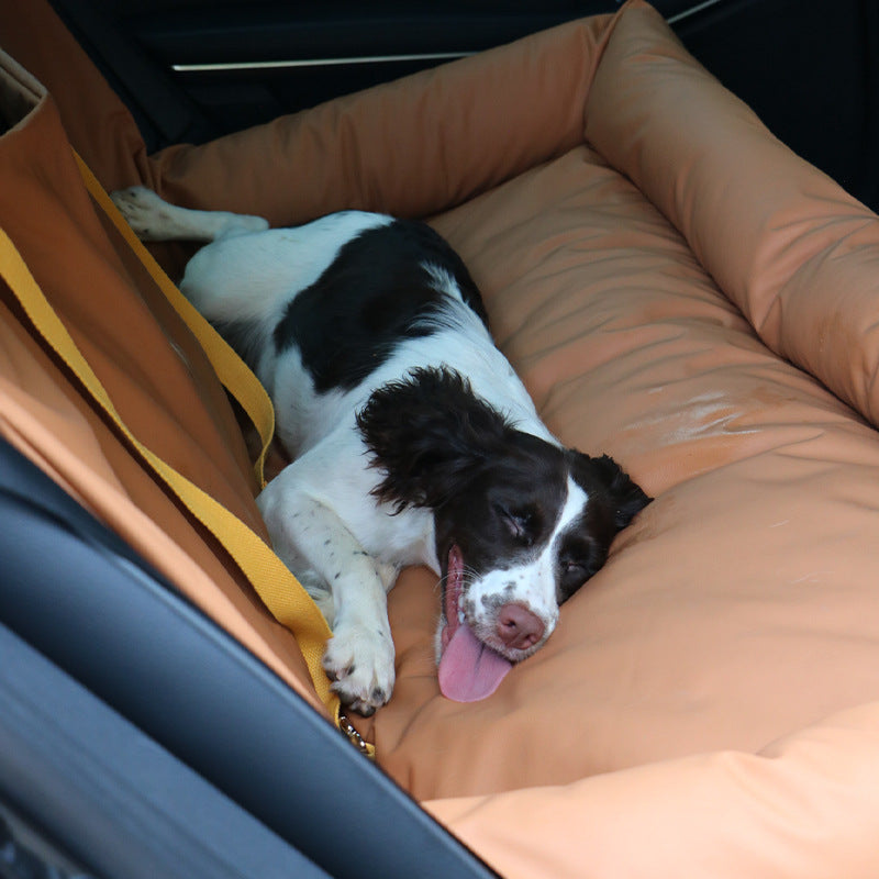 High-end Car Dog Bed Dual-seat, Rear Pet Kennel Mat, Waterproof Car Safety Seat
