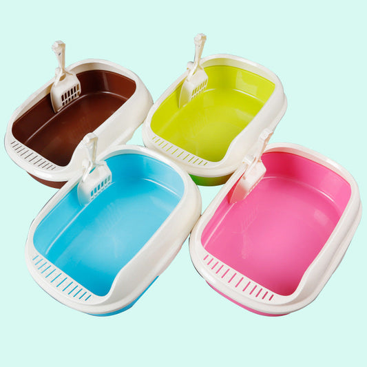 Cat Litter Box With Shovel High-sided Polyester Cat Litter Box