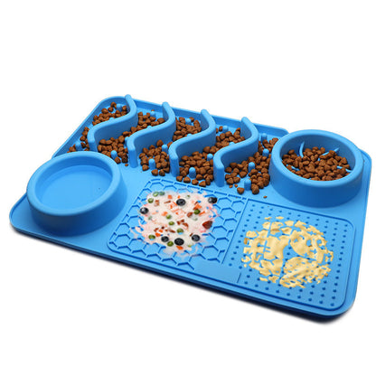 Dog Silicone Licking Pad Pet Licking Mat, Silicone Multifunctional Food Bowl