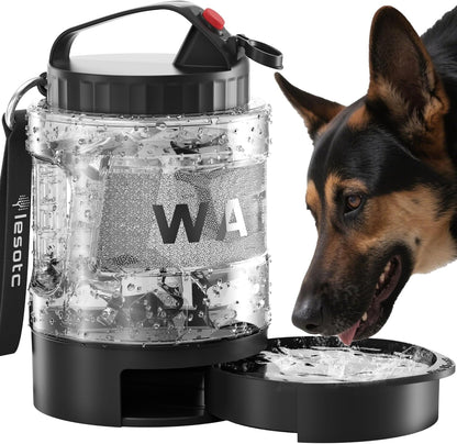 77oz Dog Travel Water Bottle with Bowl, Leak Proof Hiking Camping Bottle