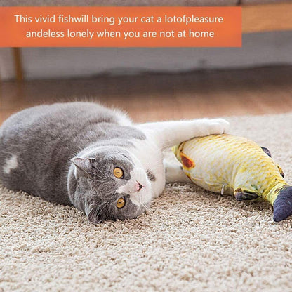 Electric Cat Toy 3D Fish USB Charging Simulation Fish, Cat Toys for Cats, Pet Catnip Toy, Moving Cat Kicker Fish, Realistic Plush Electric Wagging Fish, Motion Kitten Toy, Funny Interactive Fish Cat Toys for Cat Exercise