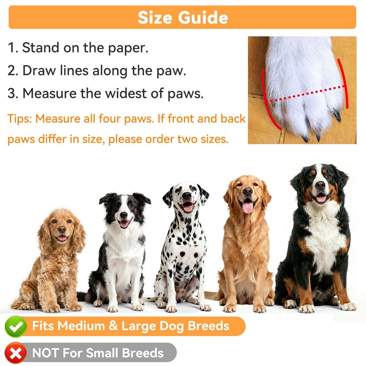 Water-Resistant Dog Boots For Medium Large Dogs,Non-Slip Dog Shoes For Winter Snow,Lightweight Paw Protector For Cold Pavement,Soft Dog Booties For Outdoor Walking Indoor Hardfloors