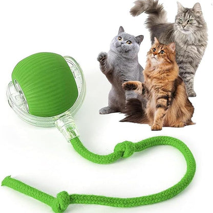 Cat Interactive Ball Toys, Automatic Rolling Ball For Kitten, Rechargeable Smart Pet Electric Toys With Teaser, Sensor Cat Ball Toy