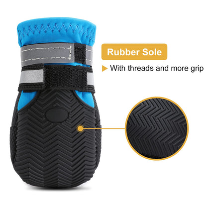 Water-Resistant Dog Boots For Medium Large Dogs,Non-Slip Dog Shoes For Winter Snow,Lightweight Paw Protector For Cold Pavement,Soft Dog Booties For Outdoor Walking Indoor Hardfloors