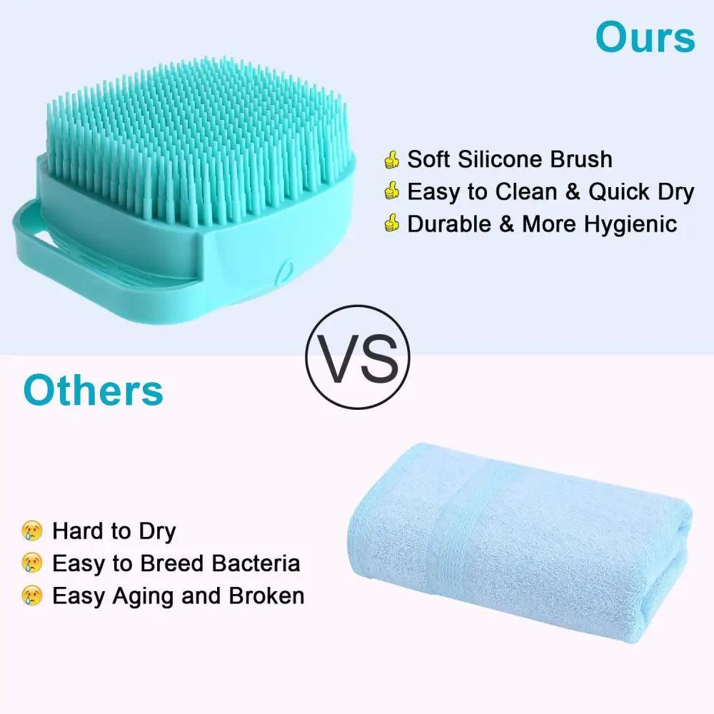 Pet Silicone Shampoo Bath Brush, Massage Rubber Comb Bathing Shampoo Colorful Massager For Dogs