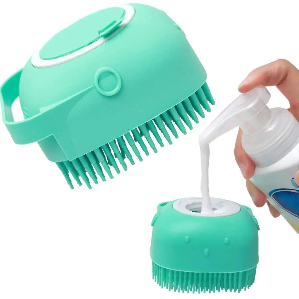 Pet Silicone Shampoo Bath Brush, Massage Rubber Comb Bathing Shampoo Colorful Massager For Dogs