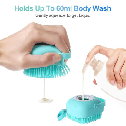 Pet Silicone Shampoo Bath Brush, Massage Rubber Comb Bathing Shampoo Colorful Massager For Dogs
