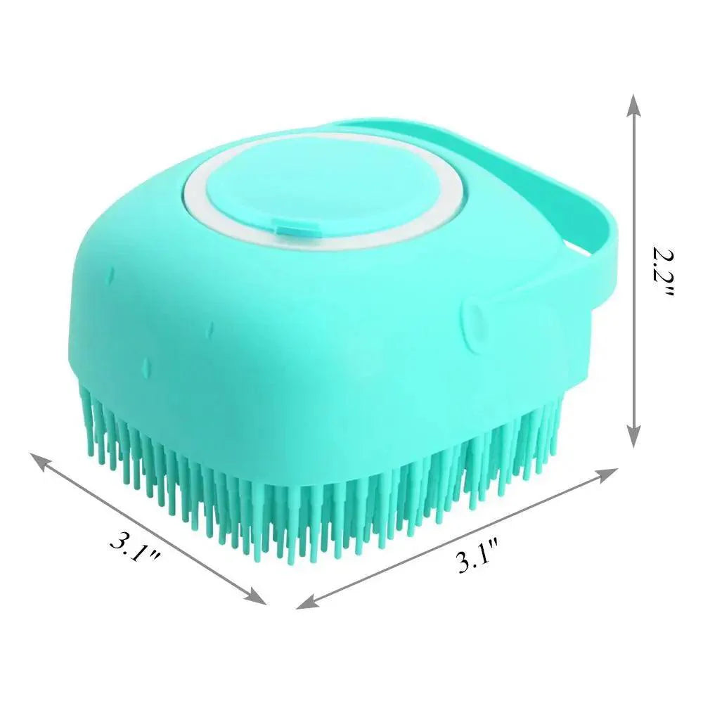 Pet Silicone Shampoo Bath Brush, Massage Rubber Comb Bathing Shampoo Colorful Massager For Dogs