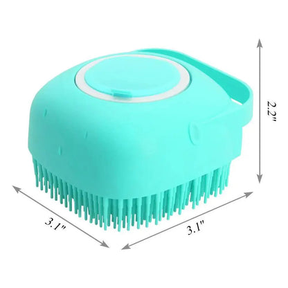 Pet Silicone Shampoo Bath Brush, Massage Rubber Comb Bathing Shampoo Colorful Massager For Dogs