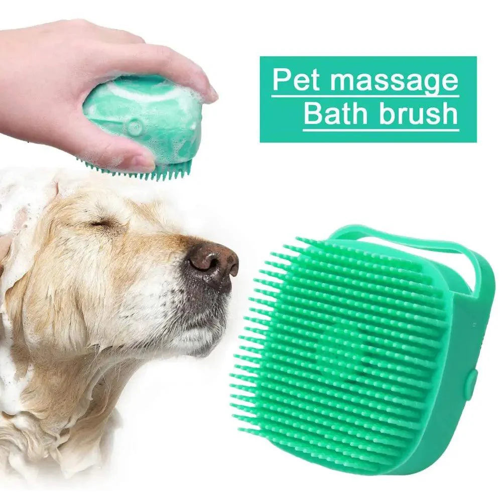 Pet Silicone Shampoo Bath Brush, Massage Rubber Comb Bathing Shampoo Colorful Massager For Dogs