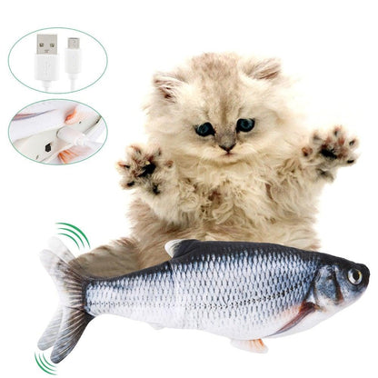 Electric Cat Toy 3D Fish USB Charging Simulation Fish, Cat Toys for Cats, Pet Catnip Toy, Moving Cat Kicker Fish, Realistic Plush Electric Wagging Fish, Motion Kitten Toy, Funny Interactive Fish Cat Toys for Cat Exercise